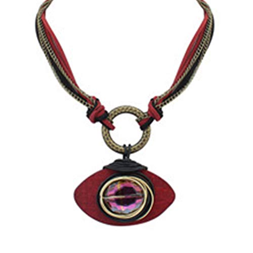 YAZILIND Retro Noble Court Collar Mujeres Chicas Clavícula Cadena Suéter Cadenas Collares Cumpleaños Regalo Joyería Rojo