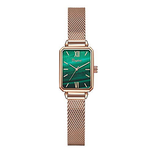 YIBOKANG Temperamento De Las Mujeres Simple Retro Placa Cuadrada Placa Cuadrada Reloj De Cuarzo Impermeable Creativo Regalo Casual Reloj De Moda (Color : 1)