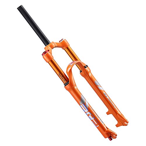 YQQQQ Horquilla de Suspensión MTB 26/27.5 Pulgadas, Recta 1-1/8", Bloqueo Manual, QR de 9 Mm, Horquillas Neumáticas para Bicicleta de Montaña (Color : Orange, Size : 27.5inch)