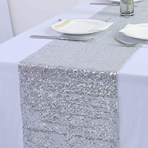 zachking Camino de mesa dorado claro - 12 x 60 - Camino de mesa de boda brillante para Navidad