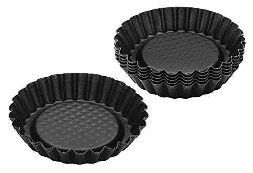 Zenker BLACK METALLIC Mini Moldes Bordes Rizados. Acero con revestimiento antiadherente Teflon. Negro. Ø10,5x2cm. 6uds.