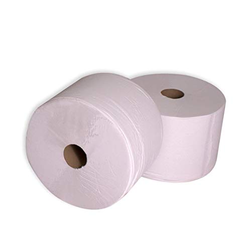 10 Bobinas Papel Secamanos. Medidas bobina 23 cm x 500m. 2 capas Papel celulosa 100% reciclado.