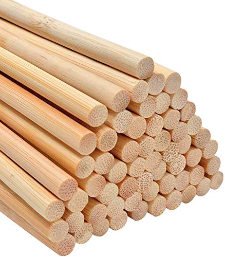 100 Piezas Palos de Madera para Manualidades, Madera sin acabado， Palitos de Madera Natural Redondos Artesanía de Madera DIY, para DIY Proyectos Artesanías Modelo.(20cm* 0.5cm)