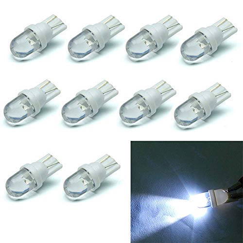 10pcs Blanco T10 LED Bombilla 12V 6500K 5W 194 168 158 Cuña Luz Interior del Coche Dashboard Bombilla Luz de maletero lateral Luz Número Placa Bombilla