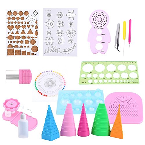 19Pcs Papel Quilling DIY Craft Herramienta Scrapbooking Papel Multifuncional Tablero Kit Completo Hecho A Mano Tablero De Trabajo De La Foto Para La Decoración Del Casa Del Interior