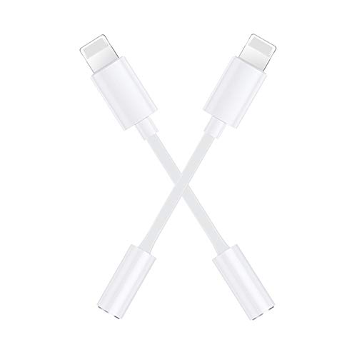 (2 Pack)Adaptador de iPhone Adaptador Jack de 3.5 mm Conector de Auriculares Compatible con iPhone 8/7/X/XR/XS/11 MAX Convertidor para Auriculares Divisor de Audio Compatible con Todos los iOS