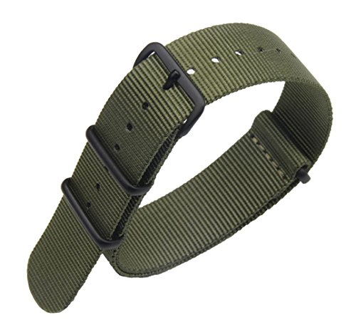 24mm ejército de Lujo de Nylon Duradero de la NATO Las Pulseras para Relojes Estilo de Bandas Militares Verdes reemplazos para los Hombres