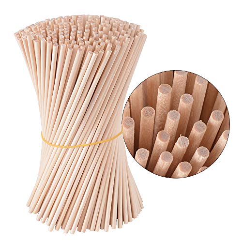 300pcs Palillos de Madera Redondos 15cm Varillas Madera Natural Palitos para Manualidades DIY Proyectos Artesanías Modelo de Construcción Juegos Educativos (Diá: 3mm)