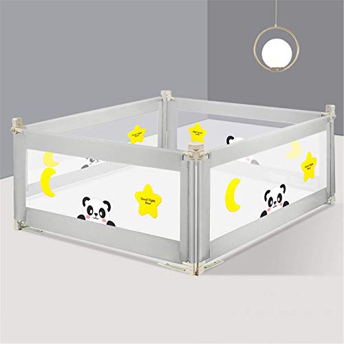 4YANG Barra de cama para niños pequeños Barandilla de cama con cerradura doble Seguridad extralarga Riel de cama de elevación vertical para niños pequeños con cama anticaída 1.2/1.5/1.8 / 2M (200cm)