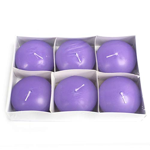 A & W Velas flotantes Grandes (Pack de 6) (Violeta)