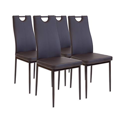 Albatros 2910 Salerno Set de 4 sillas de Comedor, marrón