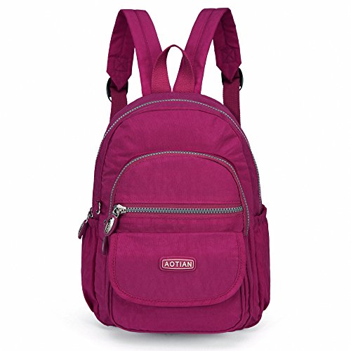 AOTIAN Mujer Mini Nailon Mochilas 7 litros, Rosa