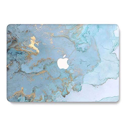 AQYLQ Funda para MacBook Air 13" 2018 (A1932), Súper Delgada Carcasa Protectora de Plástico Duro para Apple MacBook Air 13 Pulgadas Pantalla Retina con Touch ID 2018, DL41 Mármol Azul