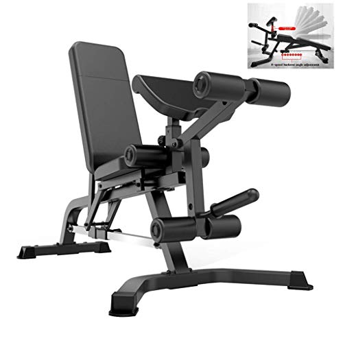 Baibao Mancuerna heces Comercial de Fitness Silla de Inicio Pesas sillón Cama de Fitness Pesas Cama Abdominales Tablero de 8 Niveles de Ajuste Puede soportar 300 kg