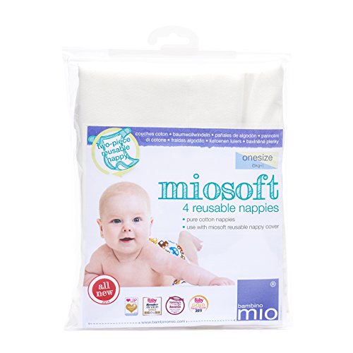 Bambino Mio Inserto Predoblado Mioduo Reutilizable, miosoft pañal de tela, Blanco, talla única, 4 unidades