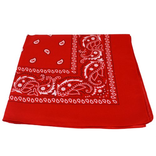 Bandana de color rojo y blanco, en ambos lados rojo rosso 55 x 55 cm