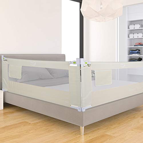 Barandilla de Cama Anti-caída Infantil Plegable Seguro Riel de Cama para Niños Bebé Blanco (150cm * 68 cm)