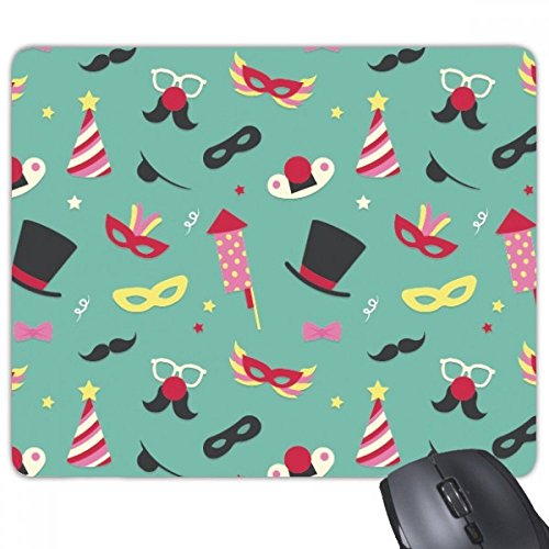 beatChong Sombrero Barba máscara de Deslizamiento distinto del de Caucho Regalo de Mousepad del cojín del Bowknot Brasil Carnaval Elemento Rectangular del Juego ratón