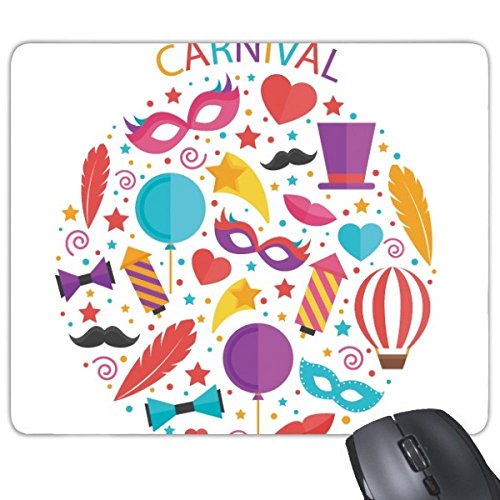 beatChong Sombrero Barba máscara de Deslizamiento distinto del de Caucho Regalo de Mousepad del cojín del Bowknot Globo Brasil Carnaval Elemento Rectangular del Juego ratón