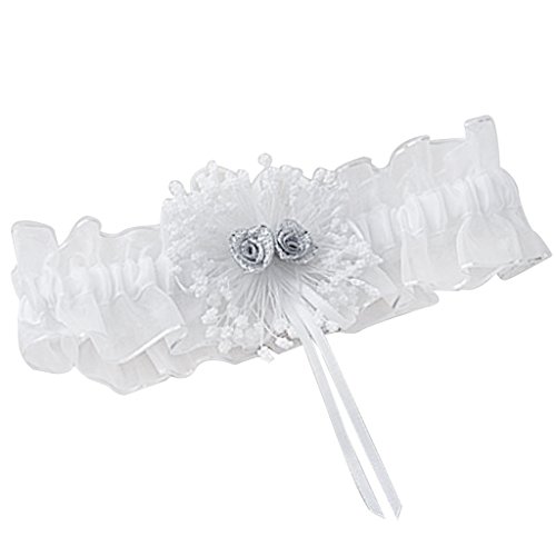 Blanco Mezcle Liga Con Cinta Suministros De Fiesta Boda Novia Garter With Ribbon