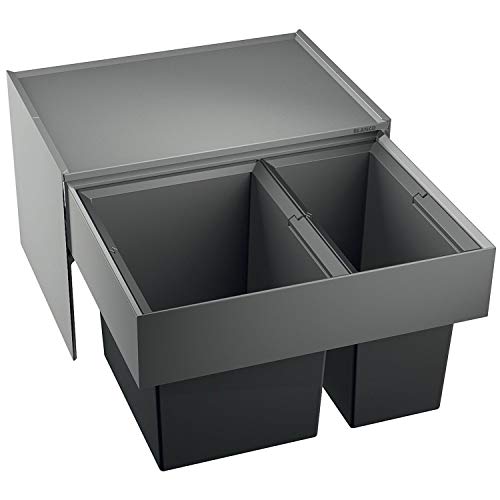 BLANCO Select 60/2 Bote de Basura, Recolectores de Residuos, Metal, Negro, 60 cm Unterschrank - Ohne Organisationsschublade