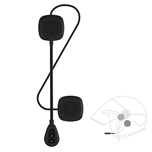 Bluetooth 5.0 Auriculares de Cascos de Motocicleta,Auriculares EDR,inalámbricos,con micrófono,Altavoz Impermeable para Casco de Motocicleta para Montar/Esquiar (Manos Libres/Respuesta automática/GPS)