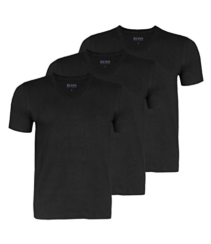 Boss - Camiseta para hombre (3 unidades) Negro Large