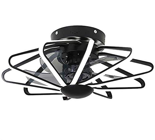 CAGYMJ Ventilador De Techo con Iluminación De Techo LED Luz Velocidad del Viento Ajustable Control Remoto Ultra Silencioso Ventilador De Tiempo Candelabros Luces De Ventilador De Dormitorio,Negro