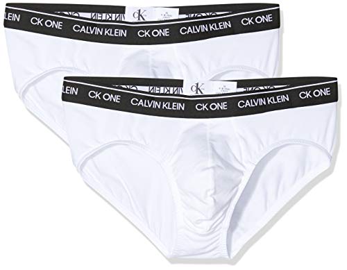 Calvin Klein Hip Brief 2pk Boxer, Blanco (White with/Black WB WB E), M para Hombre