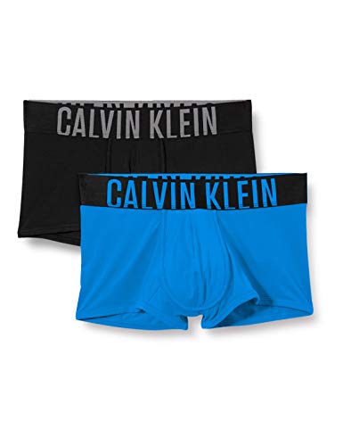 Calvin Klein Low Rise Trunk 2PK Ropa Interior, Artesian Blue/Black, M Unisex Adulto