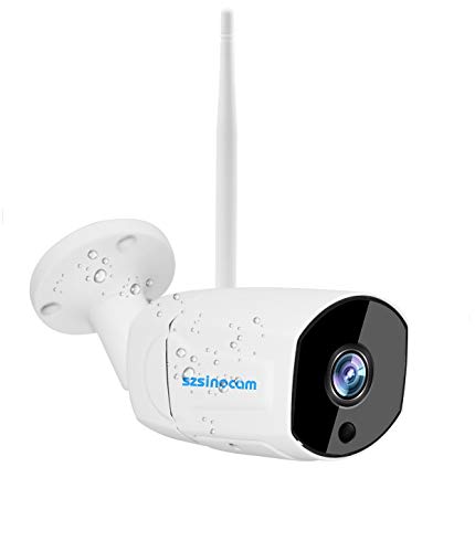 Cámara de vigilancia 1080P Full HD, exterior, IP66 impermeable, cámara IP WiFi con conexión LAN & WLAN, detección de movimiento, audio bidireccional, acceso remoto, función de visión nocturna de 20 m.