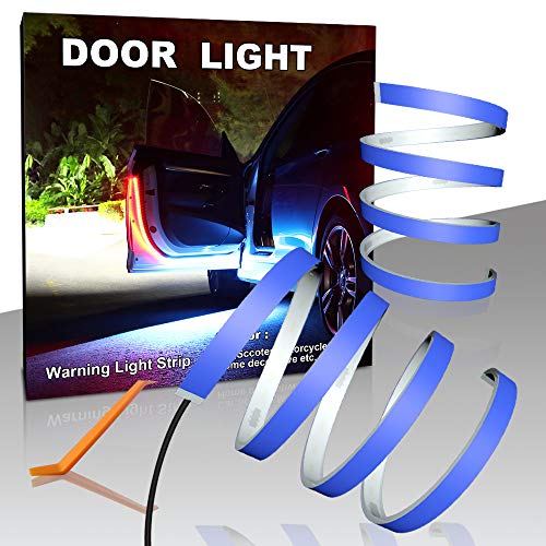 CARLITS Tira de Luces de Advertencia para Puerta de Coche, 2 Unidades 1,2 M Decoración Flash Rojo y Blanco Luces de Paso Lámpara de Emergencia Contra Colisión Trasera