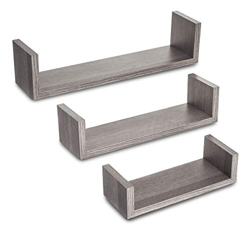 Casashelf Juego de 3 estantes de Pared Grises 22/32 / 42cm