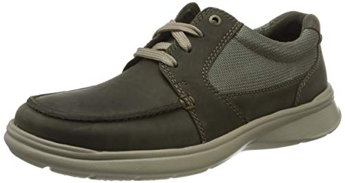 Clarks Cotrell Lane 261486527, Zapatos de Cordones Derby Hombre, Verde (Olive Combi Olive Combi), 43 EU