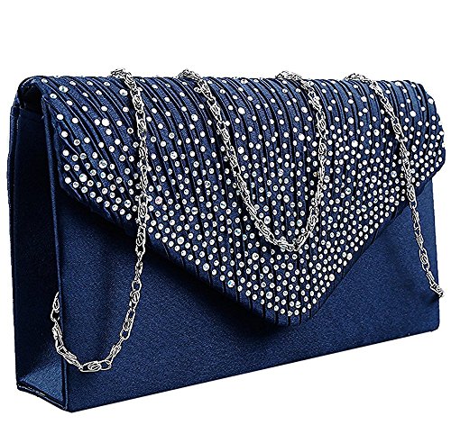 clorislove - Cartera de mano de Poliéster para mujer Azul azul marino Small