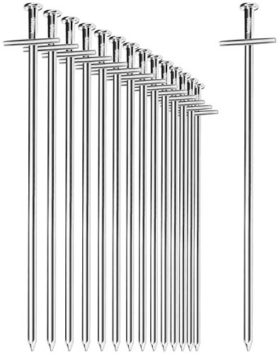 com-four® 15x Clavijas para Carpas Fabricadas en Acero - Clavijas largas y robustas para Acampar y en Exteriores - Ideales para terrenos Normales y Duros