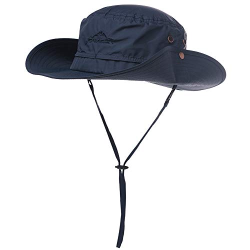 Comhats Sombrero de protección Solar UPF 50 con Visera Ancha y protección UV, Plegable, para Verano, al Aire Libre, para Safari, Pesca, Correa Ajustable para la Barbilla