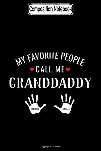 Composition Notebook: For Granddad With 2 Grandkids Names Personalized Gift Birthday Notebook Journal Notebook Blank Lined Ruled 6x9 100 Pages