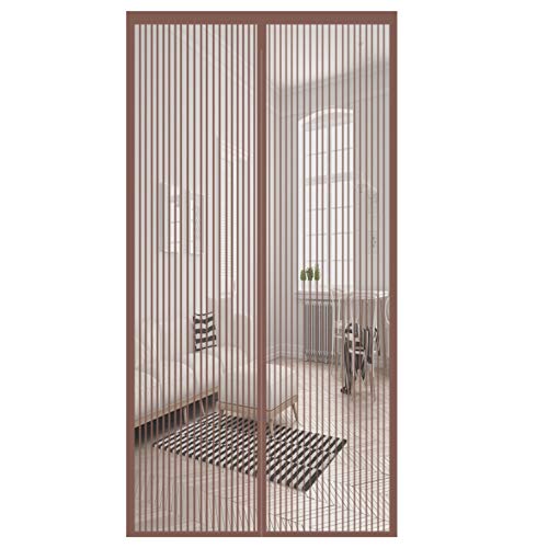 Cortina Mosquitera para Puertas 70x210cm Tejido Súper Fino Puerta Mosquitera Permite Entrada Aire Fresco para Cortina de Sala de Estar la Puerta, Marrón