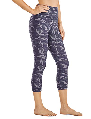 CRZ YOGA Mujer Naked Feeling Leggings Deportivas Cintura Alta Yoga Fitness Pantalones con Bolsillo -48cm Camo Multi 9 40