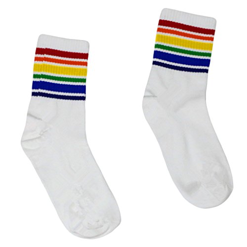 Cuigu Medias De Rayas De Arco Iris Estilo Harajuku, Calcetines Fríos Y Largos Calcetines De Tobillo De Color Hipster Para Mujer