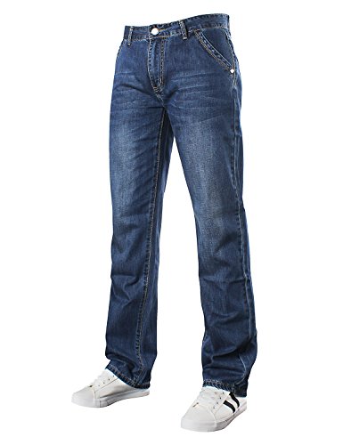 Demon&Hunter 809 Series Hombre Loose Fit Relaxed Ancho Pantalones Vaqueros DH8009(32)