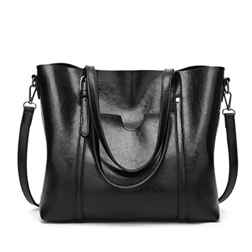 Desconocido Fantastic Women Top Handle Satchel Handbags Bolso de hombro Messenger Tote Bag Purse (Negro)