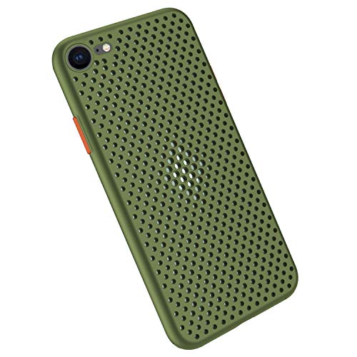 Desconocido Funda Compatible con Silicone Case para iPhone 8, Carcasa de Silicona Suave Antichoque Bumper Anti-Sobrecalentamiento Case para iPhone 7, Verde