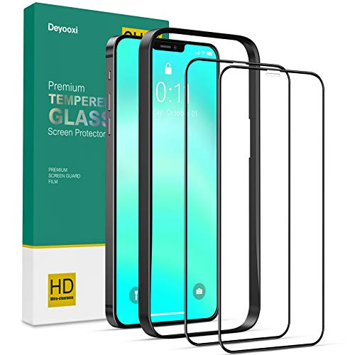 Deyooxi 2 Unidades Cristal Templado Compatible con iPhone 12 Pro Max,Pantalla Protectora Completa de 3D Cobertura Total Compatible con iPhone 12 Pro Max (6.7"),Vidrio Templado Protector