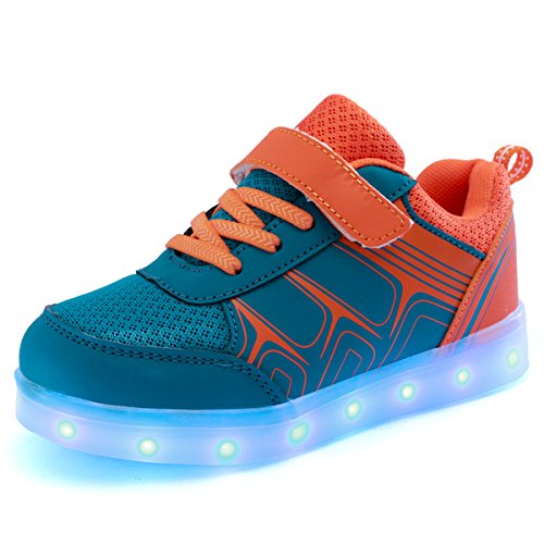 DoGeek Zapatos LED Blanco Negras LED Zapatillas Luces Luminosos Zapatillas 9 Color USB Carga LED Deportivos para Hombres Mujeres