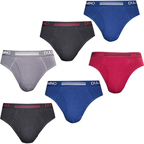 DOUBLE M, Pack 6 Ropa Interior Hombre, Calzoncillos Hombre Slip, Calzoncillos Algodón, Ajustados, Suaves, Talla M, L, XL, XXL