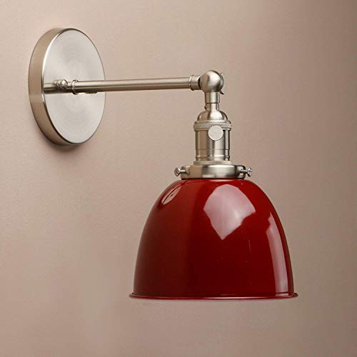 Easy Fit Accesorio de iluminación E27 (rojo) Industrial Vintage Metal Light Shade Loft Bar Cocina Aplique de pared Lámpara de luz es bonito