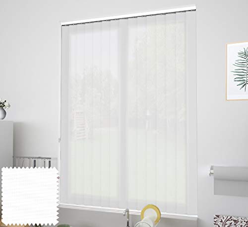 EB ESTORES BARATOS Cortina de Lamas Verticales Tecnoscreen/Bloqueo UV 70% con Transparencia. Lo ajustamos a su Medida Ancho x Alto. Color: Blanco. Medidas: 255cm x 260cm