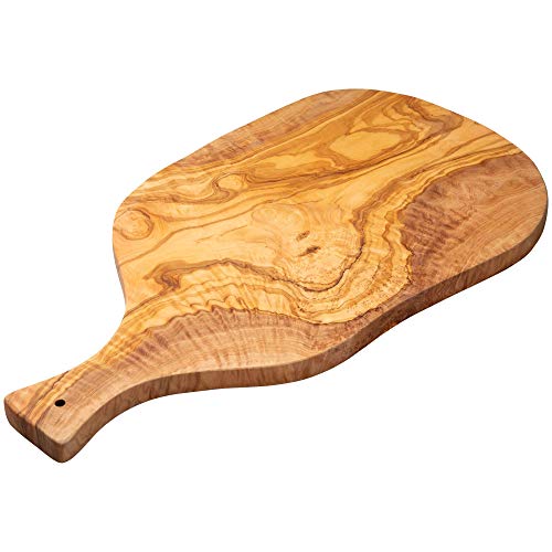 Erreke – Tabla de Cortar, Madera de Olivo, para Servir o Picar, Tabla de Cocina (53x28 cm con Mango)